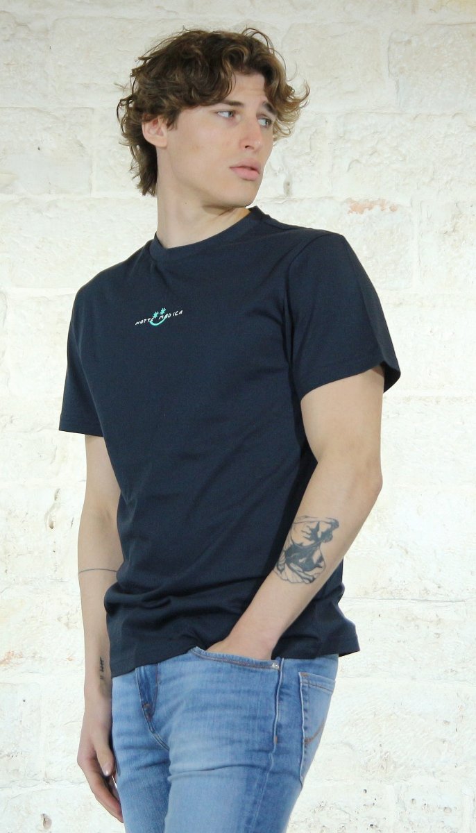 Manuel Ritz T-shirt 'notte magica' in cotone blu T-shirt e Polo - Boutique Luisa Trendy