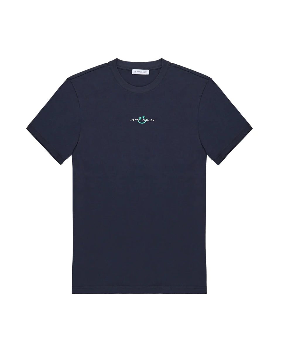 Manuel Ritz T-shirt 'notte magica' in cotone blu T-shirt e Polo - Boutique Luisa Trendy