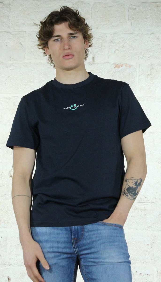Manuel Ritz T-shirt 'notte magica' in cotone blu T-shirt e Polo - Boutique Luisa Trendy