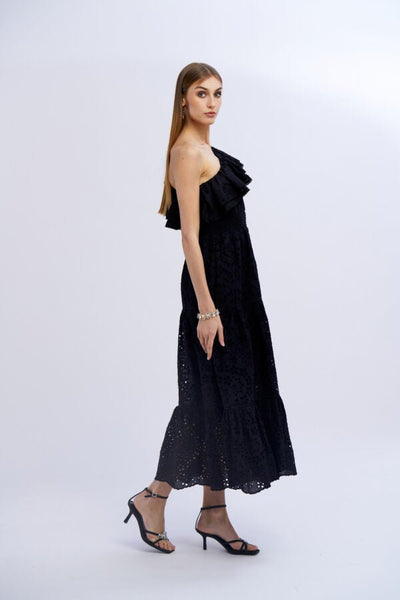 Nosecrets Abito monospalla in cotone sangallo Vestiti - Boutique Luisa Trendy
