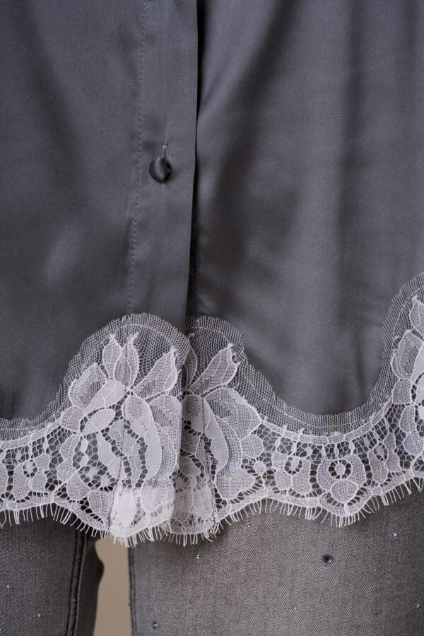 Nosecrets Camicia in raso fondo pizzo Bluse e camicie - Boutique Luisa Trendy