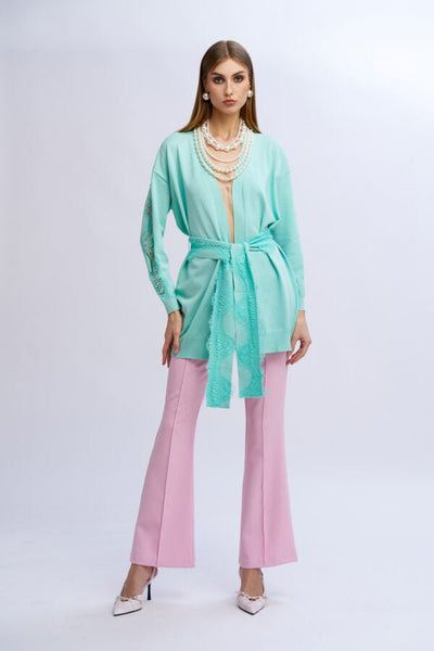 Nosecrets Cardigan con cintura e maniche pizzo Maglie e cardigan Donna - Boutique Luisa Trendy