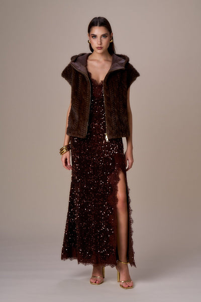 Nosecrets Gilet simil pelliccia lavorata Capispalla Donna - Boutique Luisa Trendy