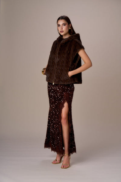 Nosecrets Gilet simil pelliccia lavorata Capispalla Donna - Boutique Luisa Trendy