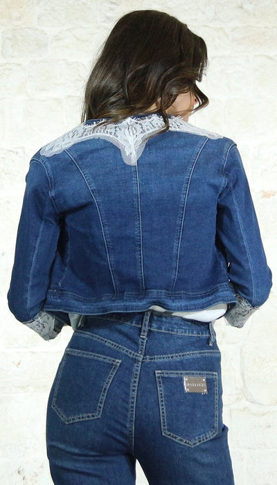 Nosecrets Giubbino jeans con pizzo Capispalla Donna - Boutique Luisa Trendy