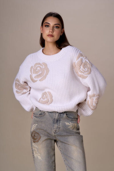 Nosecrets Maglia ricamo rose Maglie e cardigan Donna - Boutique Luisa Trendy