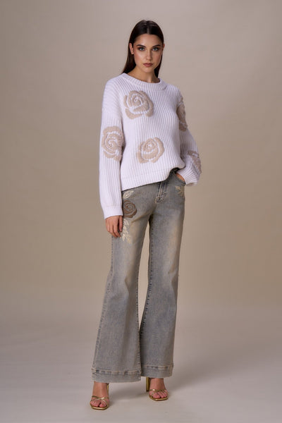 Nosecrets Maglia ricamo rose Maglie e cardigan Donna - Boutique Luisa Trendy