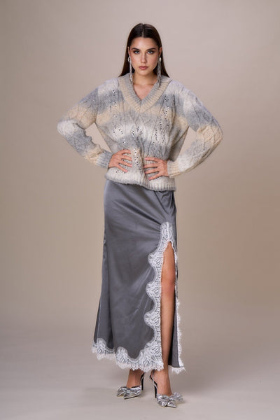 Nosecrets Maglia scollo V over con paillettes Maglie e cardigan Donna - Boutique Luisa Trendy