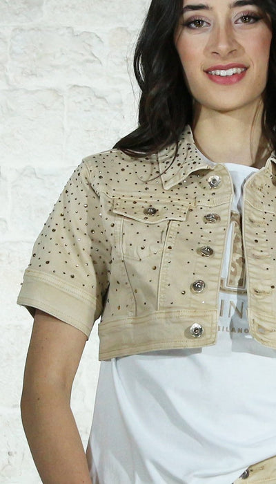 Nosecrets Milano Giubbino drill cascata diamanti Capispalla Donna - Boutique Luisa Trendy