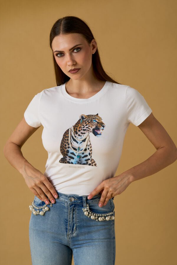 Nosecrets T-shirt leopardo in cotone T-Shirt e top - Boutique Luisa Trendy