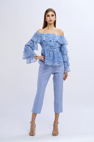 Nosecrets Top a balze stampa pitone Bluse e camicie - Boutique Luisa Trendy