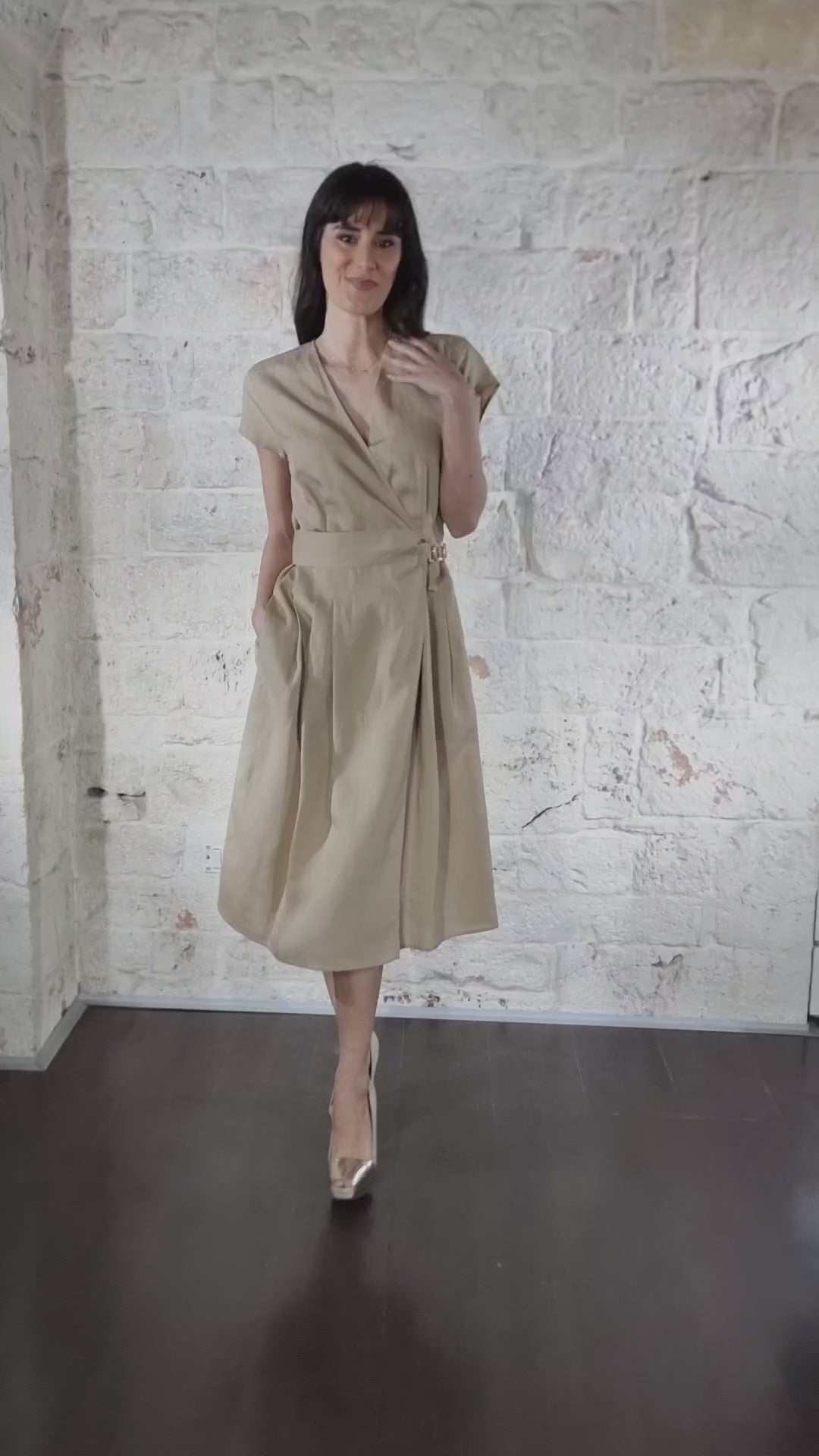 Twinset Abito longuette in misto lino