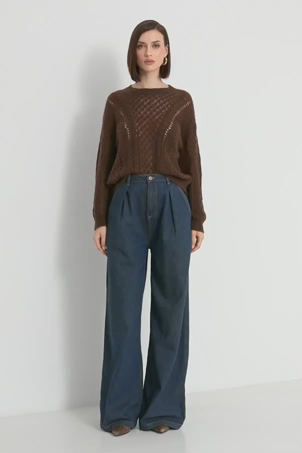 Twinset Maglia traforata in misto mohair