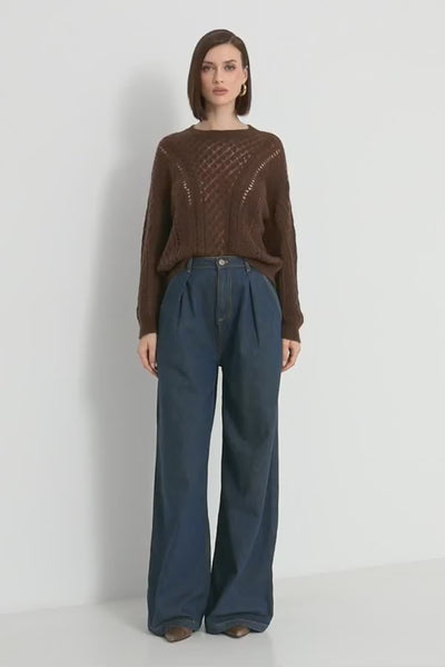 Twinset Maglia traforata in misto mohair