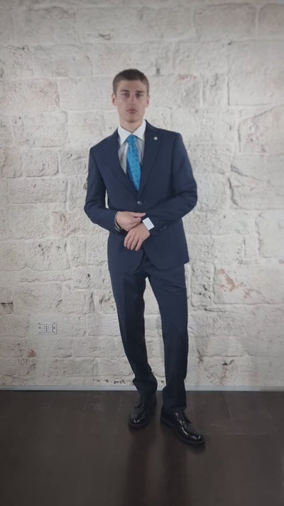 Manuel Ritz Abito blu misto lana drop 8