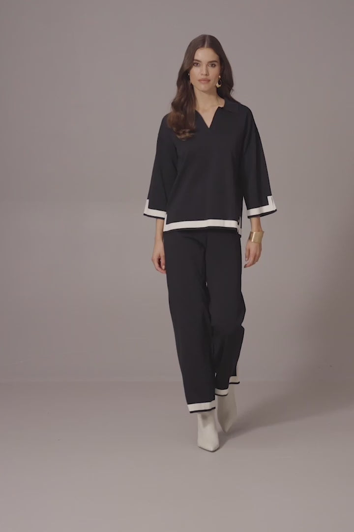 Joseph Ribkoff Polo in maglia con bordi a contrasto