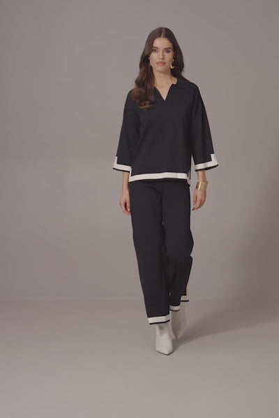 Joseph Ribkoff Polo in maglia con bordi a contrasto