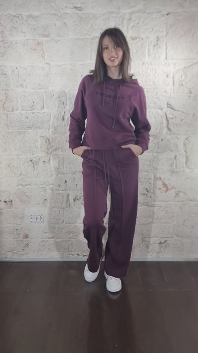 Twinset Tuta bordeaux in cotone 252TP2681