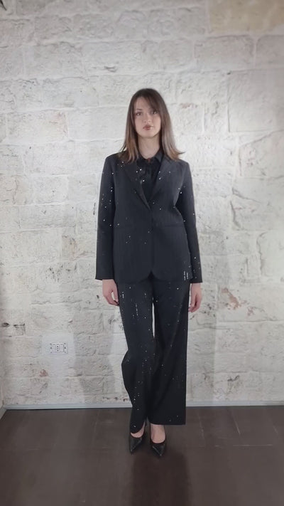 Nosecrets Tailleur gessato diamanti