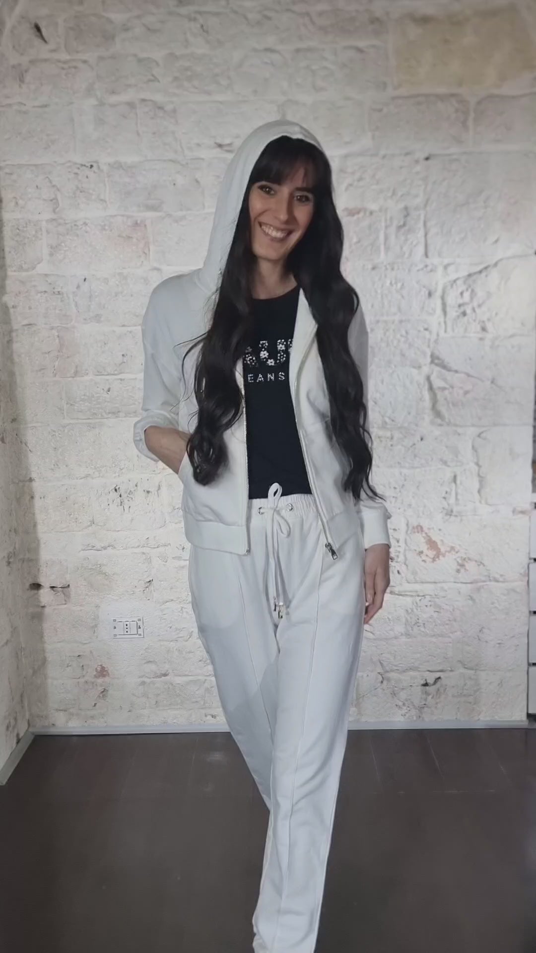 Gaudì Jeans Pantalone Tuta bianco 411BD24004