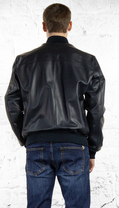 Something Special Giubbino bomber in pelle blu Capispalla Uomo - Boutique Luisa Trendy