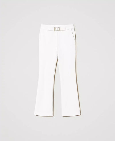 Twinset Milano Pantaloni flare con fibbia Oval T