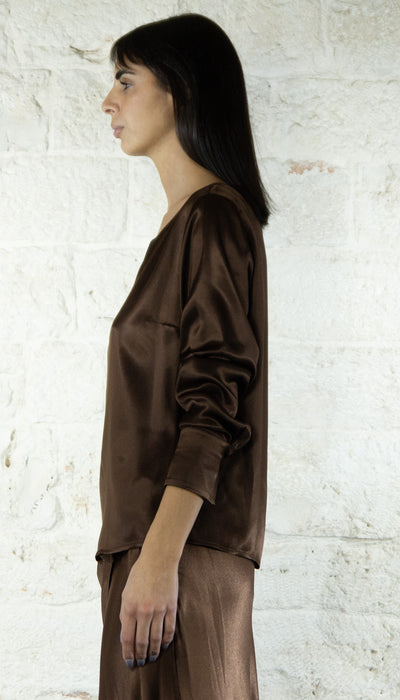 Twinset Milano Blusa in raso con Oval T