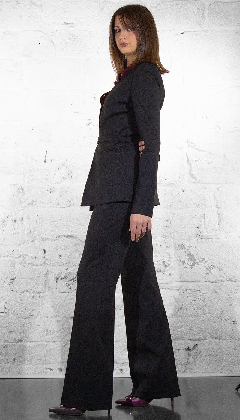 Twinset Tailleur in punto milano con cinturino fibbia logo