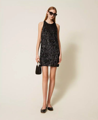Twinset Abito corto con frange di paillettes Vestiti - Boutique Luisa Trendy