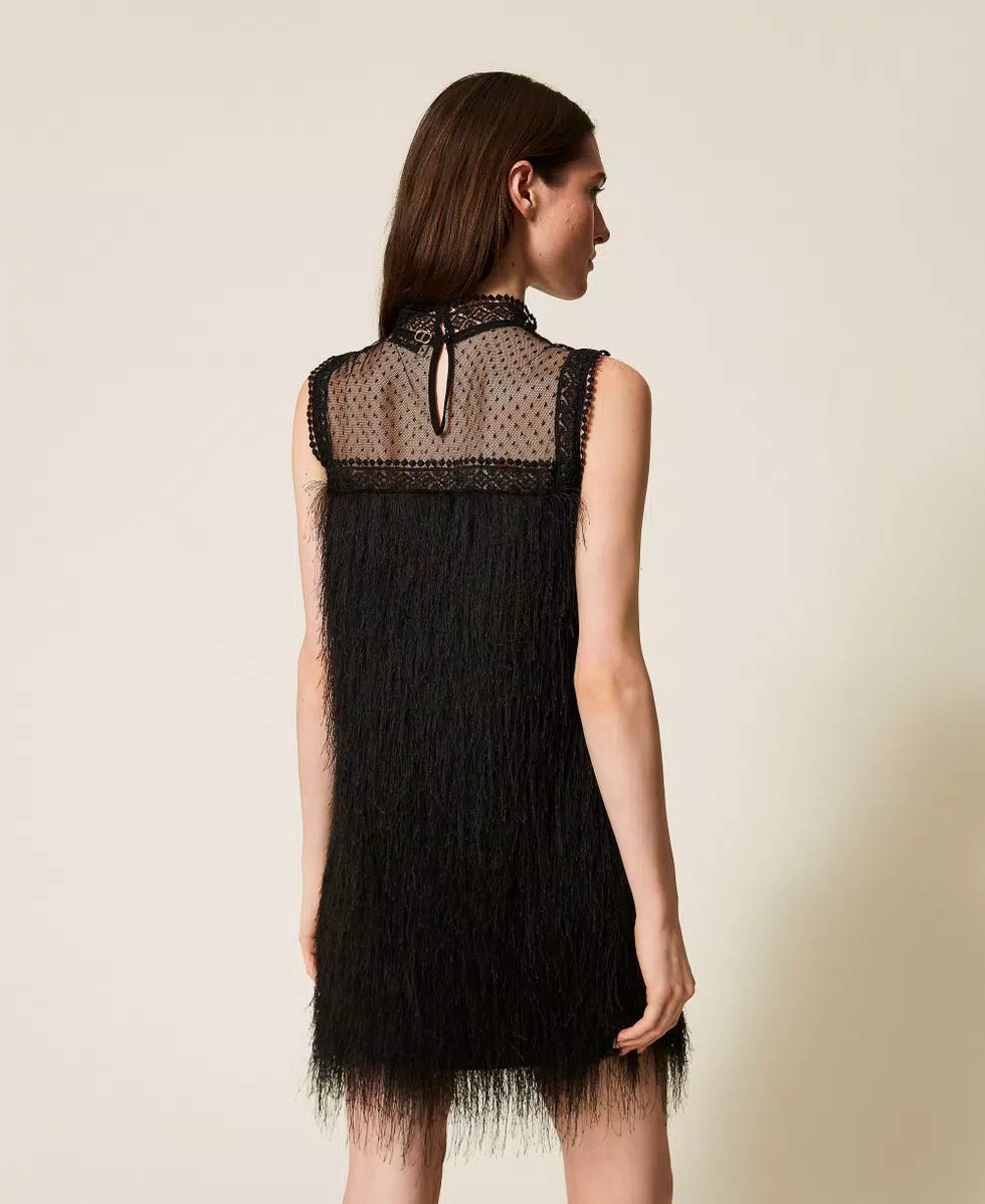 Twinset Abito corto con frange e tulle Vestiti - Boutique Luisa Trendy