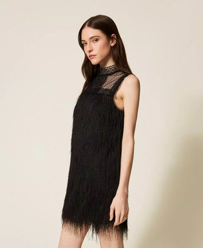 Twinset Abito corto con frange e tulle Vestiti - Boutique Luisa Trendy