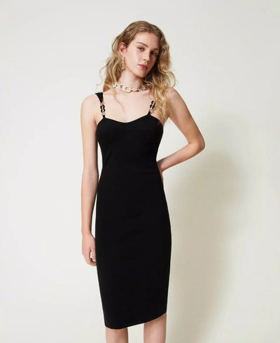 Twinset Abito longuette in maglia con spalline bijoux Vestiti - Boutique Luisa Trendy