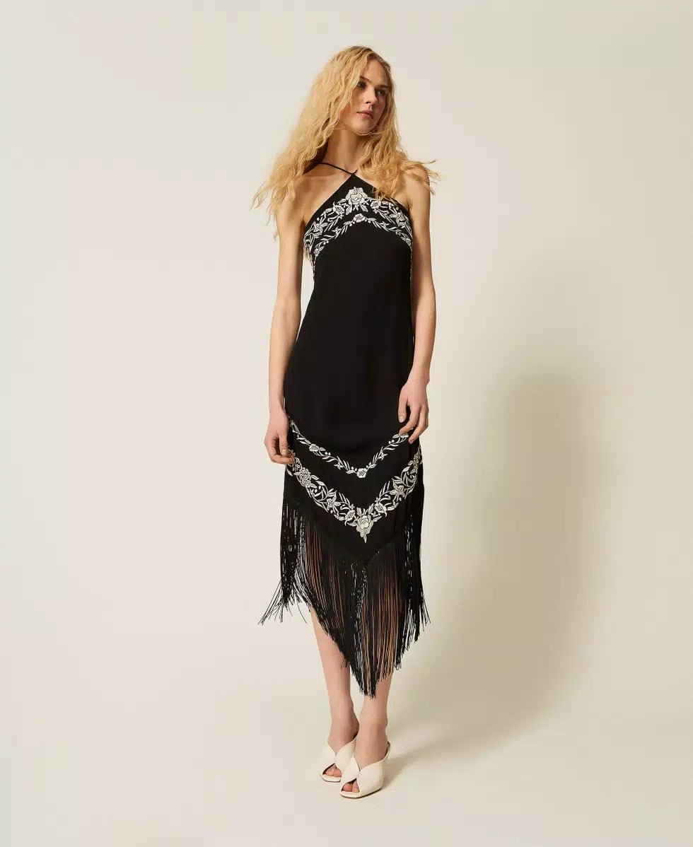 Twinset Abito lungo con ricamo floreale Vestiti - Boutique Luisa Trendy