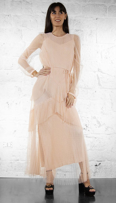 Twinset Abito lungo in tulle plissé con balze Vestiti - Boutique Luisa Trendy