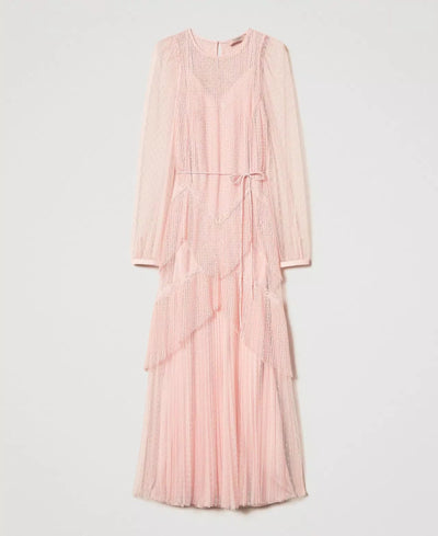 Twinset Abito lungo in tulle plissé con balze Vestiti - Boutique Luisa Trendy