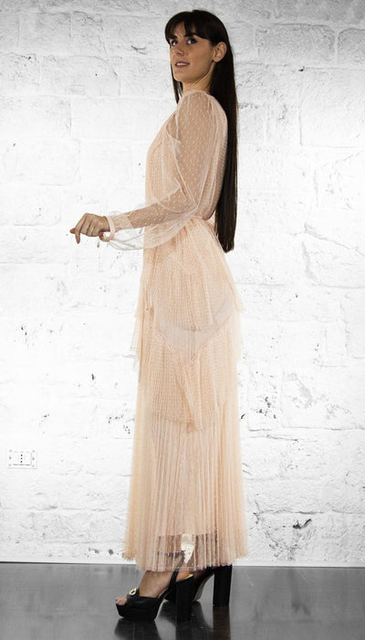 Twinset Abito lungo in tulle plissé con balze Vestiti - Boutique Luisa Trendy