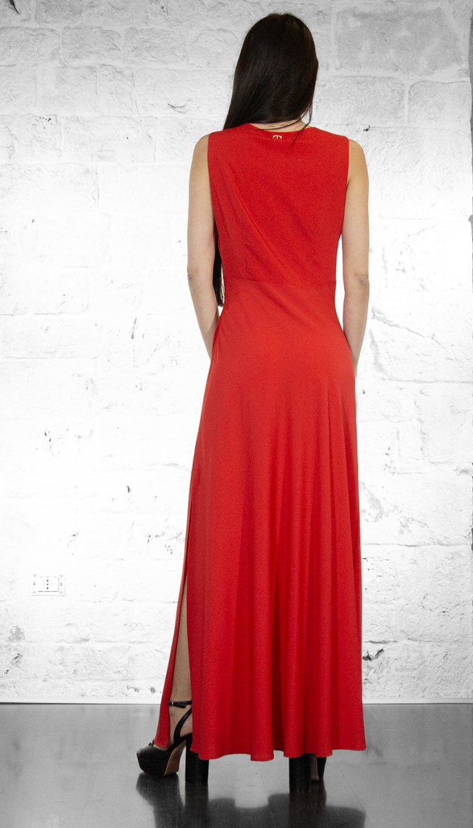 Twinset Abito lungo smanicato in georgette Vestiti - Boutique Luisa Trendy