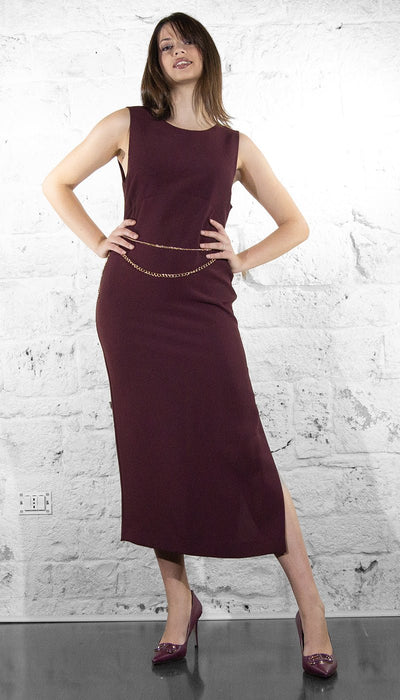 Twinset Abito midi in tessuto bordeaux 252TP2300 Vestiti - Boutique Luisa Trendy