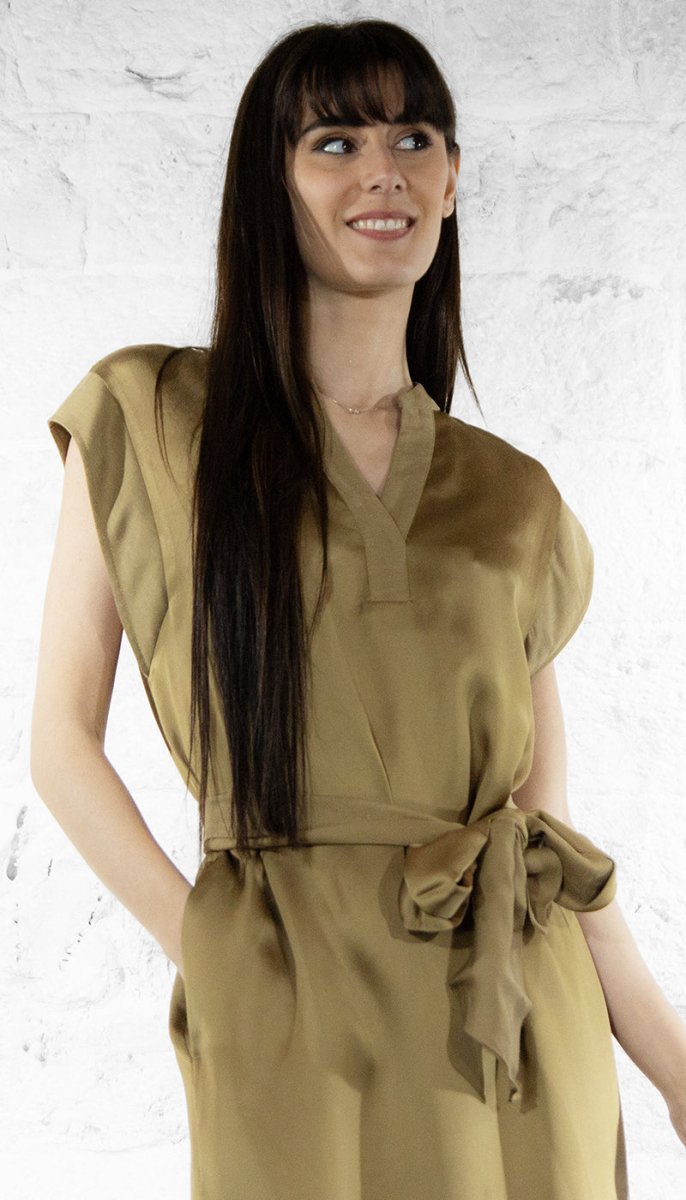Twinset Abito midi in viscosa e lino 251TT2274 Vestiti - Boutique Luisa Trendy