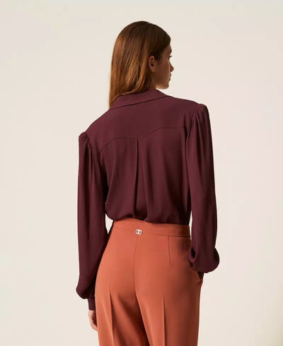 Twinset Blusa con arricciature e catena Oval T Bluse e camicie - Boutique Luisa Trendy