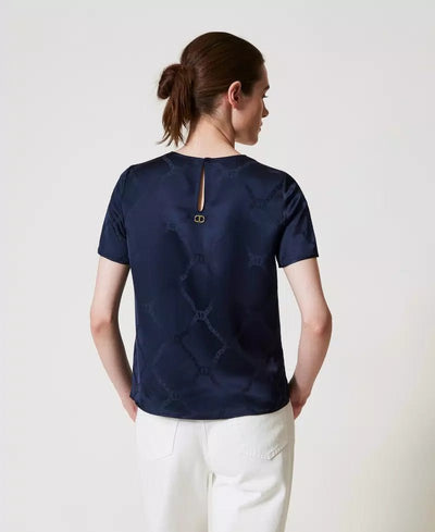 Twinset Blusa con Oval T jacquard Bluse e camicie - Boutique Luisa Trendy