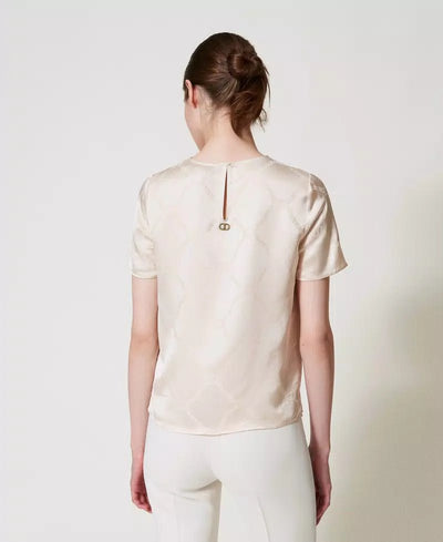 Twinset Blusa con Oval T jacquard Bluse e camicie - Boutique Luisa Trendy