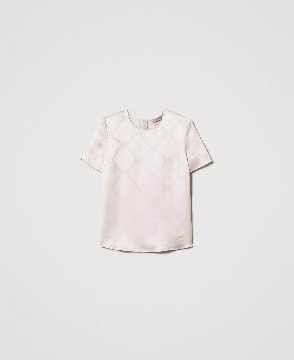 Twinset Blusa con Oval T jacquard Bluse e camicie - Boutique Luisa Trendy