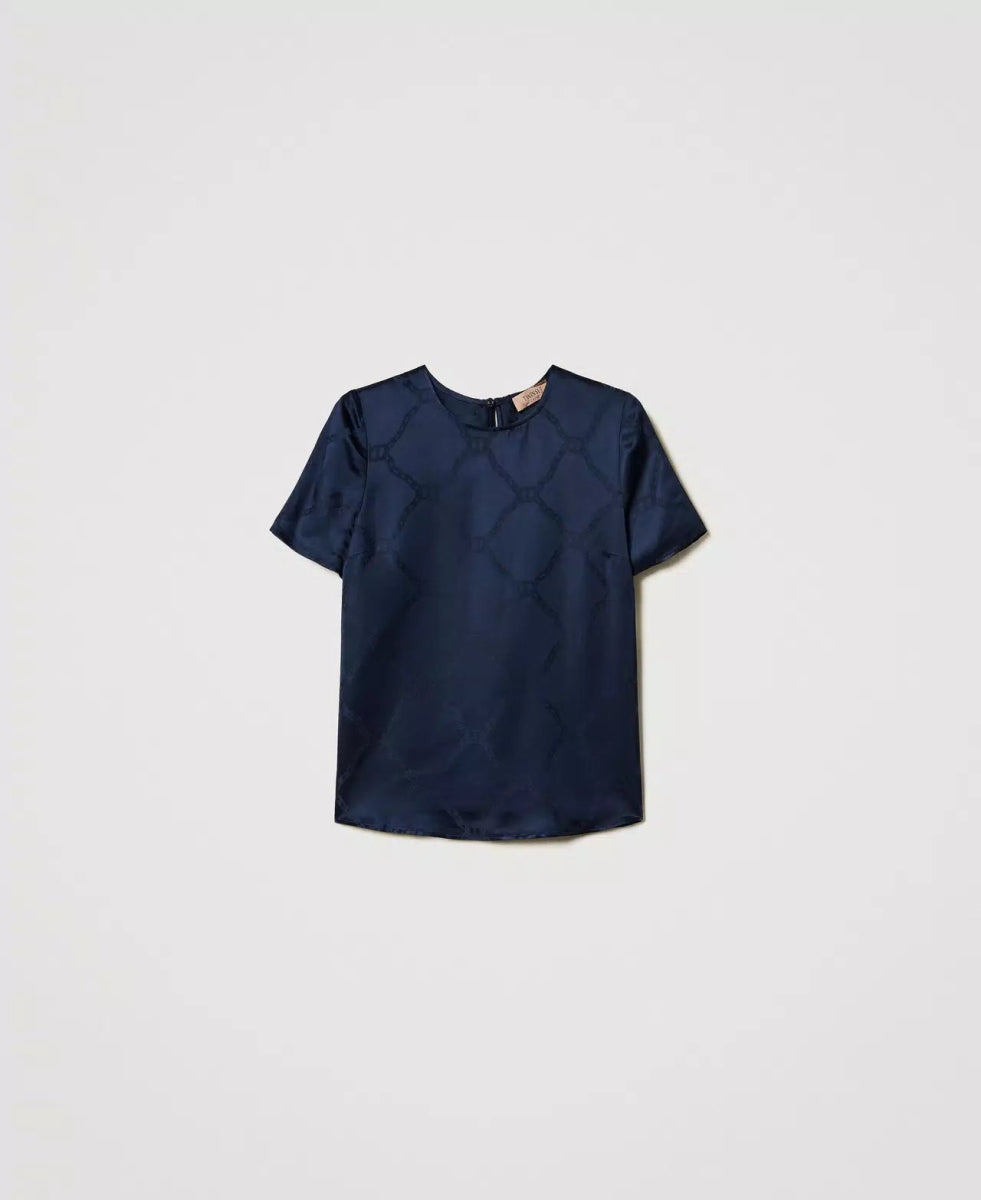 Twinset Blusa con Oval T jacquard Bluse e camicie - Boutique Luisa Trendy