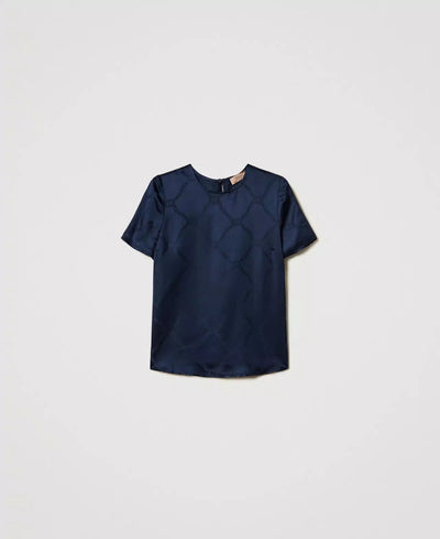 Twinset Blusa con Oval T jacquard Bluse e camicie - Boutique Luisa Trendy