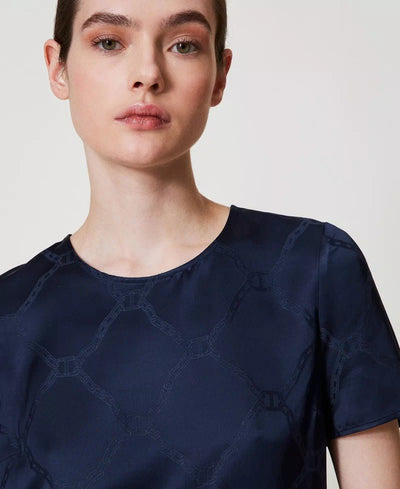 Twinset Blusa con Oval T jacquard Bluse e camicie - Boutique Luisa Trendy