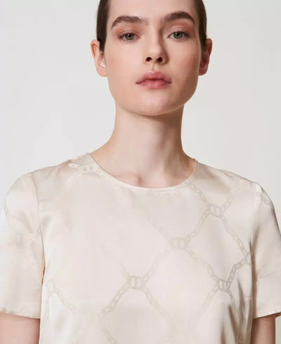 Twinset Blusa con Oval T jacquard Bluse e camicie - Boutique Luisa Trendy