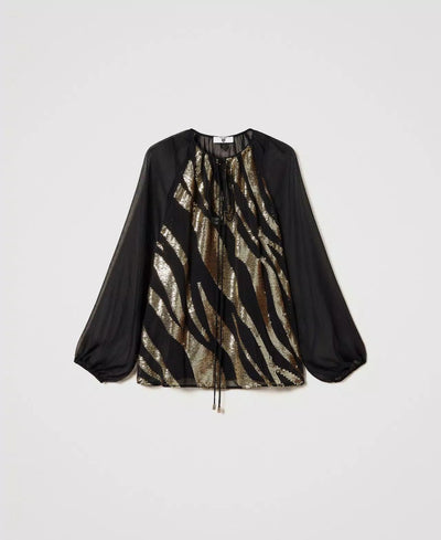 Twinset Blusa con ricamo animalier Bluse e camicie - Boutique Luisa Trendy