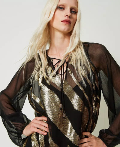 Twinset Blusa con ricamo animalier Bluse e camicie - Boutique Luisa Trendy