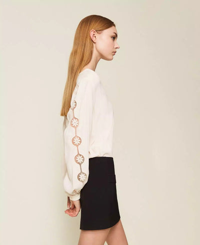 Twinset Blusa in crêpe con ricamo Bluse e camicie - Boutique Luisa Trendy